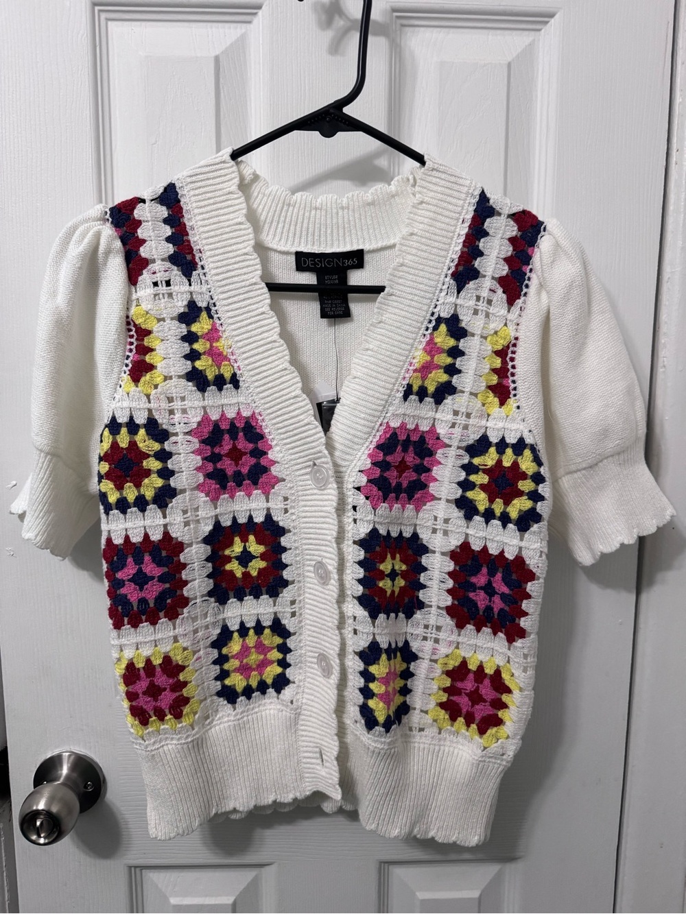 Design365 - white short sleeve crochet cardigan from Nordstrom Rack